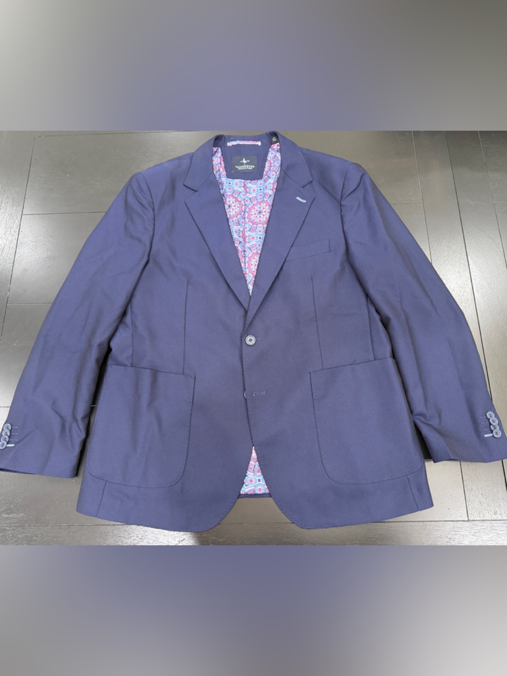 Tailorbyrd Navy Blue Men's Sport Coat with Paisley Lining